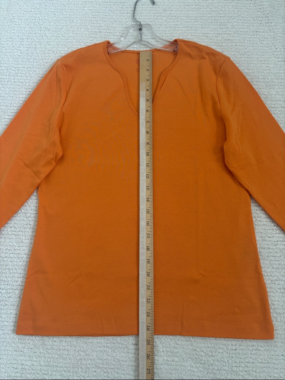 Talbots Bright Orange V-Neck Long Sleeve Top - Picture 6 of 12